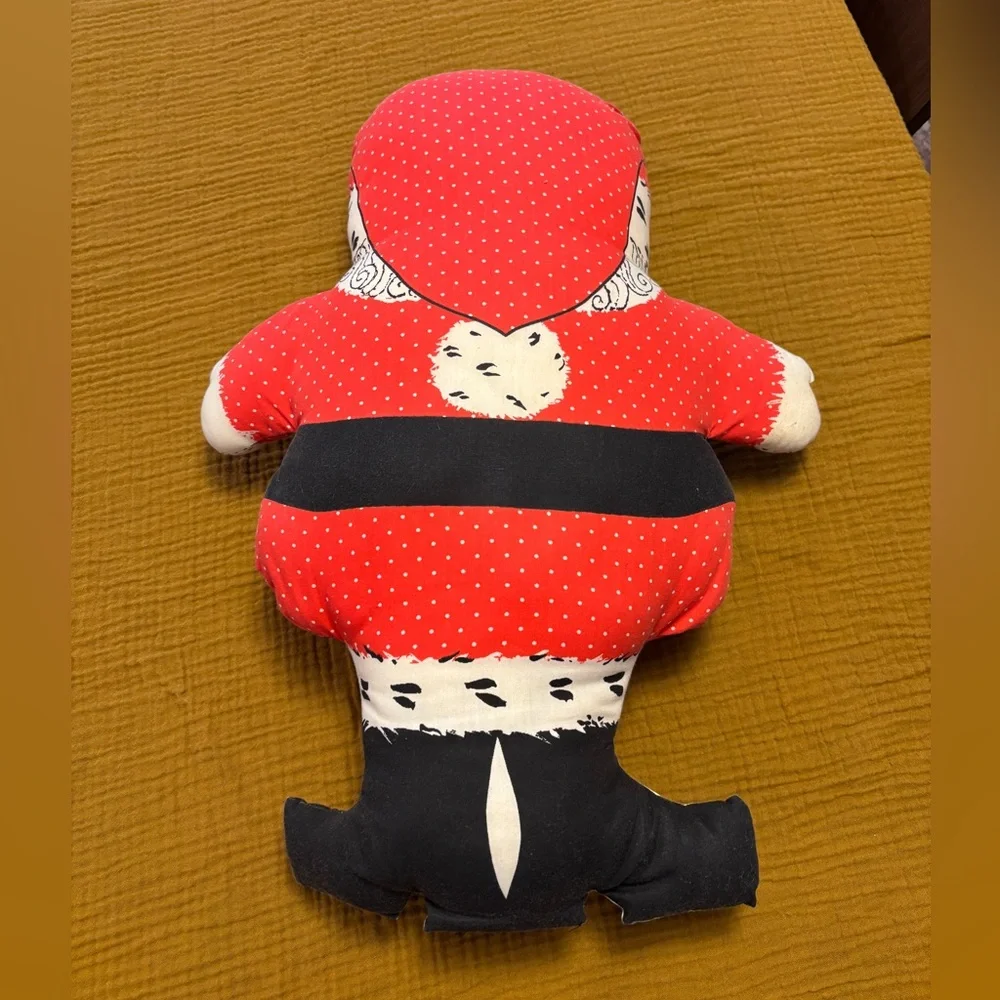 Festive Vintage Santa Claus Pillow Made From A Cutout Pattern‎